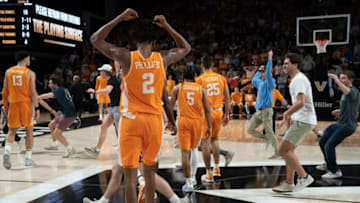 Tennessee forward Julian Phillips (2) and teammates walk off the court after losing to Vanderbilt 66 to 65 at Memorial Gymnasium Wednesday, Feb. 8, 2023, in Nashville, Tenn.Ncaa Basketball Tennessee At Vanderbilt