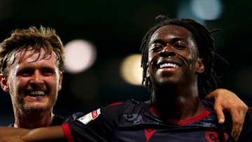 WEST BROMWICH, ENGLAND - AUGUST 21: Ovie Ejaria of Reading celebrates after their teams first goal during the Sky Bet Championship match between West Bromwich Albion and Reading at The Hawthorns on August 21, 2019 in West Bromwich, England. (Photo by Morgan Harlow/Getty Images)