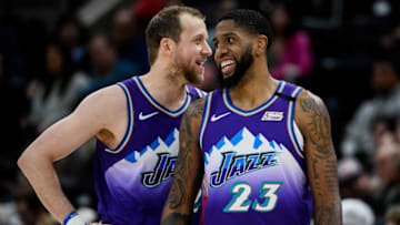 Joe Ingles, Royce O'Neale, Utah Jazz. (Photo by Alex Goodlett/Getty Images)