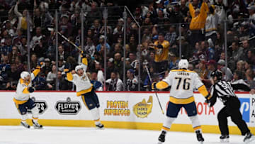 DENVER, CO - APRIL 18: Nashville Predators left wing Filip Forsberg