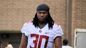 Freshman defensive end Quashon Fuller at FSU's first day of fall practice in 2019.Img 2325