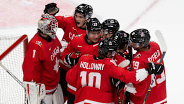 EDMONTON, AB - JANUARY 04: Kaiden Guhle, Canada. (Photo by Codie McLachlan/Getty Images)