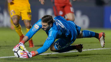MONTERREY, MEXICO - MARCH 13: Alex Bono, goalkeeper of Toronto, holds the ball during the quarterfinals second leg match between Tigres UANL and Toronto FC as part of the CONCACAF Champions League 2018 at Universitario Stadium on March 13, 2018 in Monterrey, Mexico. (Photo by Azael Rodriguez/Getty Images)