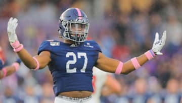 Kenderick Duncan Jr. #27 of the Georgia Southern Eagles (Photo by James Gilbert/Getty Images)