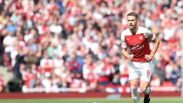 LONDON, ENGLAND - AUGUST 25: Aaron Ramsey of Arsenal during the Premier League match between Arsenal FC and West Ham United at Emirates Stadium on August 25, 2018 in London, United Kingdom. (Photo by James Williamson - AMA/Getty Images)