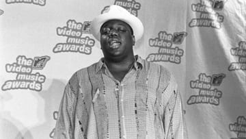 NEW YORK - SEPTEMBER 7: American rapper the Notorious B.I.G. (1972 - 1997) aka Christopher Wallace, aka Biggie Smalls at the 12th Annual MTV Awards on September 7, 1995 in New York City. (Photo by Catherine McGann/Getty Images)