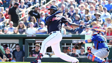 Cleveland Indians Franmil Reyes. (Photo by Norm Hall/Getty Images)