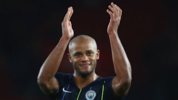 SOUTHAMPTON, ENGLAND - DECEMBER 30: Vincent Kompany of Manchester City celebrates victory after the Premier League match between Southampton FC and Manchester City at St Mary's Stadium on December 29, 2018 in Southampton, United Kingdom. (Photo by Dan Istitene/Getty Images)