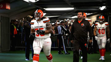 LONDON, ENGLAND - OCTOBER 29: Danny Shelton of the Cleveland Browns makes his way out onto the field prior to the NFL International Series match between Minnesota Vikings and Cleveland Browns at Twickenham Stadium on October 29, 2017 in London, England. (Photo by Alex Pantling/Getty Images)