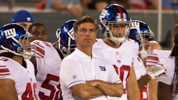 Aug 27, 2016; East Rutherford, NJ, USA;New York Giants Special Teams Coordinator Tom Quinn in the 2nd half at MetLife Stadium. New York Giants defeat the New York Jets 21-20. Mandatory Credit: William Hauser-USA TODAY Sports