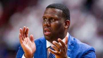 LUBBOCK, TEXAS - MARCH 07: Assistant coach Jerrance Howard of the Kansas Jayhawks claps during the second half of the college basketball game against the Texas Tech Red Raiders on March 07, 2020 at United Supermarkets Arena in Lubbock, Texas. (Photo by John E. Moore III/Getty Images)