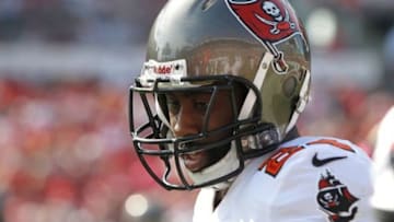 Oct 13, 2013; Tampa, FL, USA; Tampa Bay Buccaneers cornerback Darrelle Revis (24) against the Philadelphia Eagles during the second half at Raymond James Stadium. Philadelphia Eagles defeated the Tampa Bay Buccaneers 31-20. Mandatory Credit: Kim Klement-USA TODAY Sports