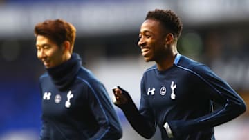 LONDON, ENGLAND - MARCH 20: Kyle Walker-Peters of Tottenham Hotspur warms down after the Barclays Premier League match between Tottenham Hotspur and A.F.C. Bournemouth at White Hart Lane on March 20, 2016 in London, United Kingdom. (Photo by Clive Rose/Getty Images)