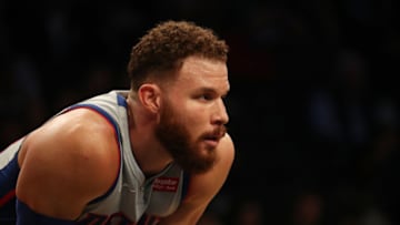 NEW YORK, NEW YORK - MARCH 11: Blake Griffin #23 of the Detroit Pistons looks on against the Brooklyn Nets during their game at Barclays Center on March 11, 2019 in New York City. User expressly acknowledges and agrees that, by downloading and or using this photograph, User is consenting to the terms and conditions of the Getty Images License Agreement. (Photo by Al Bello/Getty Images)