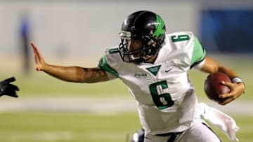 UNT quarterback Mason Fine and the Mean Green are halfway to earning a bowl berth. Mandatory Credit: Erik Williams-USA TODAY Sports