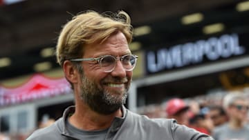 CHARLOTTE, NC - JULY 22: (THE SUN OUT, THE SUN ON SUNDAY OUT) Jurgen Klopp manager of Liverpool during the International Champions Cup 2018 match between Liverpool and Borussia Dortmund at Bank of America Stadium on July 22, 2018 in Charlotte, North Carolina. (Photo by Andrew Powell/Liverpool FC via Getty Images)