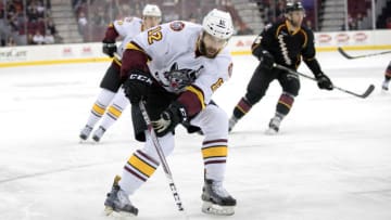 CLEVELAND, OH - MARCH 22: Chicago Wolves C Wade Megan (12) with the puck during the first period of the AHL hockey game between the Chicago Wolves and and Cleveland Monsters on March 22, 2017, at Quicken Loans Arena in Cleveland, OH. Cleveland defeated Chicago 2-1 in a shootout. (Photo by Frank Jansky/Icon Sportswire via Getty Images)