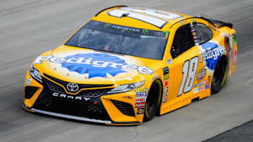 DOVER, DE - MAY 05: Kyle Busch, driver of the #18 Pedigree Toyota, drives during practice for the Monster Energy NASCAR Cup Series AAA 400 at Dover International Speedway on May 5, 2018 in Dover, Delaware. (Photo by Robert Laberge/Getty Images)