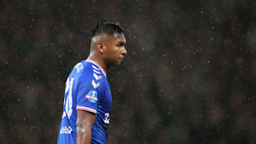 GLASGOW, SCOTLAND - DECEMBER 08: Alfredo Morelos of Rangers FC reacts to his team's defeat after the Betfred Cup Final between Rangers FC and Celtic FC at Hampden Park on December 08, 2019 in Glasgow, Scotland. (Photo by Ian MacNicol/Getty Images)