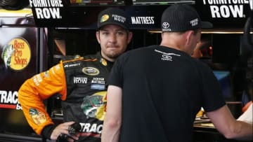 May 28, 2016; Concord, NC, USA; Sprint Cup Series driver Martin Truex Jr. (78) looks on during practice for the Coca-Cola 600 at Charlotte Motor Speedway. Mandatory Credit: Jim Dedmon-USA TODAY Sports