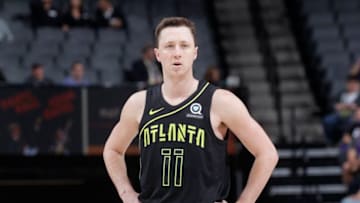 SACRAMENTO, CA - MARCH 22: Josh Magette #11 of the Atlanta Hawks looks on during the game against the Sacramento Kings on March 22, 2018 at Golden 1 Center in Sacramento, California. NOTE TO USER: User expressly acknowledges and agrees that, by downloading and or using this photograph, User is consenting to the terms and conditions of the Getty Images Agreement. Mandatory Copyright Notice: Copyright 2018 NBAE (Photo by Rocky Widner/NBAE via Getty Images)