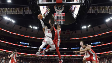 CHICAGO, ILLINOIS - MARCH 08: Chucky Hepburn #23 of the Wisconsin Badgers shoots in the second half against the Ohio State Buckeyes during the first round of the Big Ten tournament at United Center on March 08, 2023 in Chicago, Illinois. (Photo by Quinn Harris/Getty Images)
