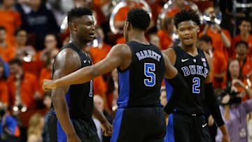 Duke basketball stars Zion Williamson, RJ Barrett, and Cam Reddish (Geoff Burke-USA TODAY Sports)