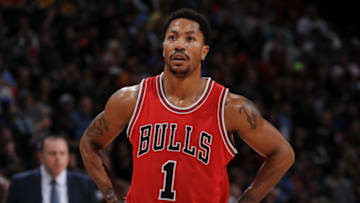 DENVER, CO - NOVEMBER 25: Derrick Rose #1 of the Chicago Bulls during the game against the Denver Nuggetson November 25, 2014 at the Pepsi Center in Denver, Colorado. NOTE TO USER: User expressly acknowledges and agrees that, by downloading and or using this Photograph, user is consenting to the terms and conditions of the Getty Images License Agreement. Mandatory Copyright Notice: Copyright 2014 NBAE (Photo by Garrett Ellwood/NBAE via Getty Images)