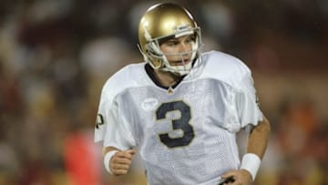 30 Nov 1996: Quarterback Ron Powlus of the Notre Dame Fighting Irish in action during a game against the USC Trojans at the Los Angeles Coliseum in Los Angeles, California. USC won the game 27-20. Mandatory Credit: Todd Warshaw /Allsport