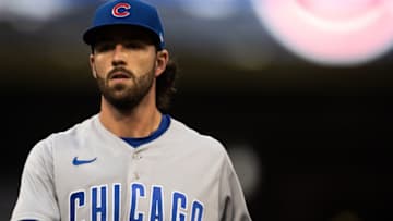 NEW YORK, NEW YORK - AUGUST 07: Dansby Swanson #7 of the Chicago Cubs looks on before the start of the game against the New York Mets at Citi Field on August 07, 2023 in New York City. (Photo by Dustin Satloff/Getty Images)