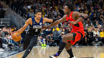 OG Anunoby, Tyrese Haliburton - Credit: Trevor Ruszkowski-USA TODAY Sports