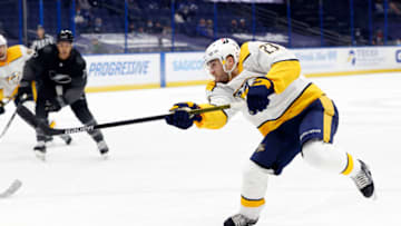 Nashville Predators right wing Rocco Grimaldi (23) Mandatory Credit: Kim Klement-USA TODAY Sports