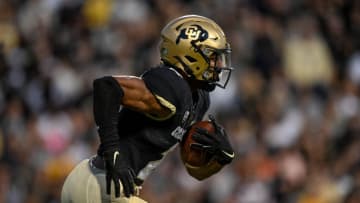 BOULDER, CO - NOVEMBER 6: Wide receiver Brenden Rice #2 of the Colorado Buffaloes returns a kickoff against the Oregon State Beavers at Folsom Field on November 6, 2021 in Boulder, Colorado. (Photo by Dustin Bradford/Getty Images)