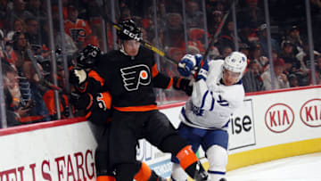 Travis Sanheim, and Philippe Myers, Philadelphia Flyers (Photo by Bruce Bennett/Getty Images)