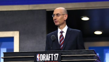 NEW YORK, NY - JUNE 22: NBA Commissioner Adam Silver speaks during the first round of the 2017 NBA Draft at Barclays Center on June 22, 2017 in New York City. NOTE TO USER: User expressly acknowledges and agrees that, by downloading and or using this photograph, User is consenting to the terms and conditions of the Getty Images License Agreement. (Photo by Mike Stobe/Getty Images)
