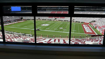 The University of Alabama showed off renovations to Bryant Denny Stadium Thursday, Oct. 1, 2020. This is the view from inside the new press box, which was relocated from the opposite side of the stadium. [Staff Photo/Gary Cosby Jr.]Bryant Denny Stadium Renovations
