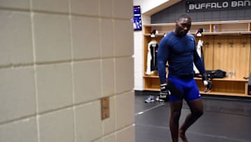 BUFFALO, NY - APRIL 08: Anthony Johnson warms up backstage during the UFC 210 event at the KeyBank Center on April 8, 2017 in Buffalo, New York. (Photo by Jeff Bottari/Zuffa LLC/Zuffa LLC via Getty Images)