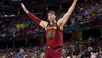 CLEVELAND, OH - OCTOBER 27: Kyle Korver #26 of the Cleveland Cavaliers reacts against the Indiana Pacers on October 27, 2018 at Quicken Loans Arena in Cleveland, Ohio. NOTE TO USER: User expressly acknowledges and agrees that, by downloading and/or using this Photograph, user is consenting to the terms and conditions of the Getty Images License Agreement. Mandatory Copyright Notice: Copyright 2018 NBAE (Photo by David Liam Kyle/NBAE via Getty Images)