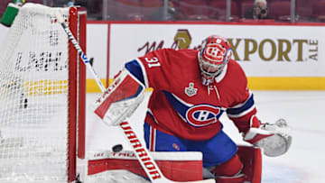 Jul 5, 2021; Montreal, Quebec, CAN; Montreal Canadiens goaltender Carey Price. Mandatory Credit: Eric Bolte-USA TODAY Sports