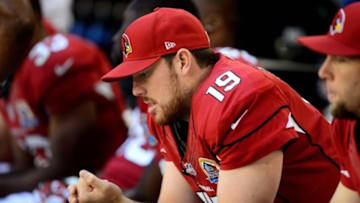 Dec. 16, 2012; Glendale, AZ, USA: Arizona Cardinals quarterback John Skelton against the Detroit Lions at University of Phoenix Stadium. Mandatory Credit: Mark J. Rebilas-USA TODAY Sports