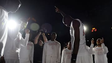 Mar 8, 2014; San Diego, CA, USA; San Diego State Aztecs forward Winston Shepard (13) during player introductions prior to the game against the New Mexico Lobos at Viejas Arena. Mandatory Credit: Christopher Hanewinckel-USA TODAY Sports
