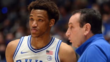 Duke basketball head coach Mike Krzyzewski and forward Wendell Moore (Rob Kinnan-USA TODAY Sports)