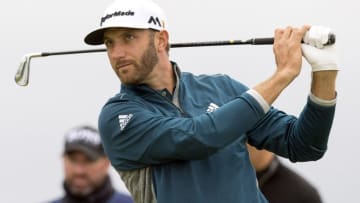 Jul 15, 2016; Ayrshire, SCT; Dustin Johnson (USA) tee