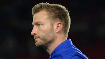 LOS ANGELES, CALIFORNIA - DECEMBER 08: Head coach Sean McVay of the Los Angeles Rams looks on from the sidelines during the game against the Seattle Seahawks at Los Angeles Memorial Coliseum on December 08, 2019 in Los Angeles, California. (Photo by Meg Oliphant/Getty Images)