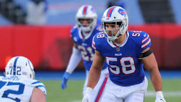 ORCHARD PARK, NY - JANUARY 09: Matt Milano #58 of the Buffalo Bills during a game against the Indianapolis Colts at Bills Stadium on January 9, 2021 in Orchard Park, New York. (Photo by Timothy T Ludwig/Getty Images)