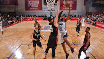 LAS VEGAS, NV - JULY 7: Tony Bradley #13 of the Utah Jazz shoots the ball against the Portland Trail Blazers during the 2018 Las Vegas Summer League on July 7, 2018 at the Cox Pavilion in Las Vegas, Nevada. Copyright 2018 NBAE (Photo by David Dow/NBAE via Getty Images)