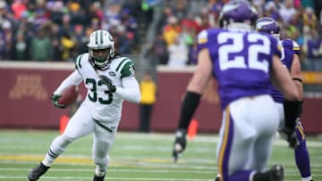 MINNEAPOLIS, MN - DECEMBER 7: Chris Ivory #33 of the New York Jets advances the ball for a gain against the Minnesota Vikings in the second quarter on December 7, 2014 at TCF Bank Stadium in Minneapolis, Minnesota. (Photo by Adam Bettcher/Getty Images)