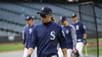 SEATTLE, WA - MAY 3: Ichiro Suzuki #51 of the Seattle Mariners walks off the field after batting practice before a game against the Oakland Athletics at Safeco Field on May 3, 2018 in Seattle, Washington. The Mariners announced before the game that Ichiro would transition out of a playing role for 2018 and into the front office as a special assistant to the chairman, effective today. Ichiro's agent said that the 10-time All-Star is not retiring, leaving open the possibility of returning to the field in 2019, according to published reports. (Photo by Stephen Brashear/Getty Images)