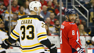 Zdeno Chara, Alex Ovechkin, Washington Capitals Mandatory Credit: Geoff Burke-USA TODAY Sports