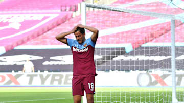 LONDON, ENGLAND - JUNE 20: Pablo Fornals of West Ham United reacts during the Premier League match between West Ham United and Wolverhampton Wanderers at London Stadium on June 20, 2020 in London, England. Football Stadiums around Europe remain empty due to the Coronavirus Pandemic as Government social distancing laws prohibit fans inside venues resulting in all fixtures being played behind closed doors. (Photo by Ben Stansall/Pool via Getty Images)
